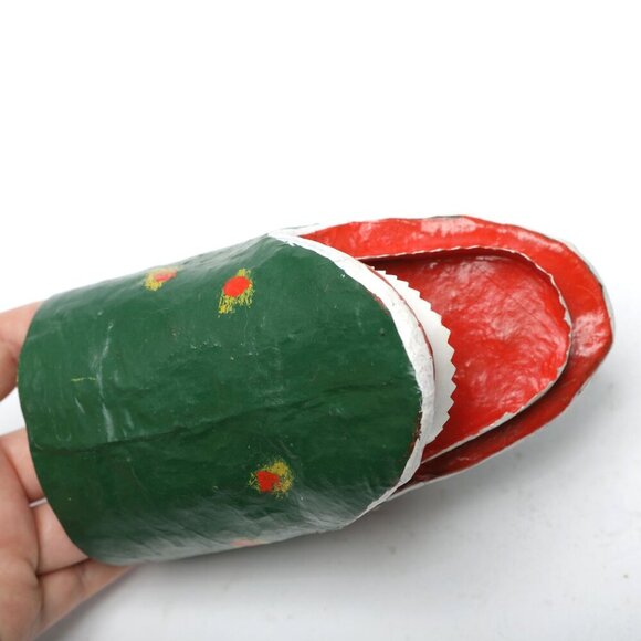 Vintage Paper Dragon Snake Hand Puppet Handmade Green Red Open Mouth Teeth Bite - Picture 7 of 9